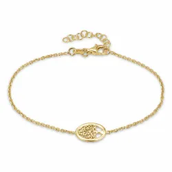 livets tre armbånd i forgylt sølv med anheng i forgylt sølv