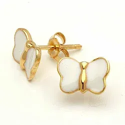 Sommerfugl øredobber i forgylt sølv