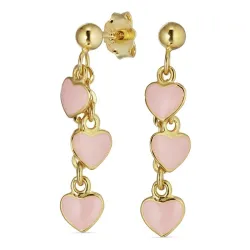 lavendelfarget hjerteøredobb i forgylt sølv