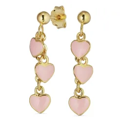 kolleksjonsprøve lavendelfarget hjerteøredobb i forgylt sølv