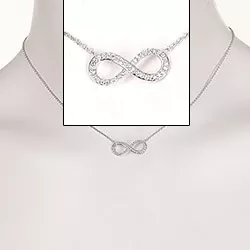 infinity zirkon anheng med halskjede i sølv
