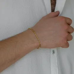 BNH Anker facet armbånd i forgylt sølv 21 cm x 2,6 mm