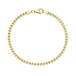 BNH panserarmbånd i forgylt sølv 17 cm x 2,7 mm