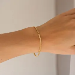 BNH panserarmbånd i forgylt sølv 18,5 cm x 2,7 mm
