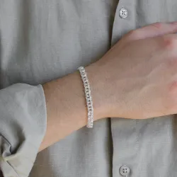 BNH Bismark armbånd i sølv 17 cm x 6,5 mm