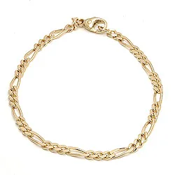 figaroarmbånd i 14 karat gull 17 cm x 2,8 mm