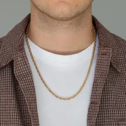Bnh anker facet halskjede i forgylt sølv 55 cm x 4,1 mm