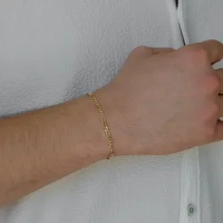 figaroarmbånd i forgylt sølv 21 cm x 2,8 mm