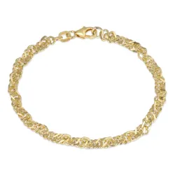 BNH singapore armbånd i forgylt sølv 18,5 cm x 3,5 mm