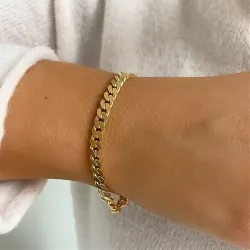 BNH panserarmbånd i forgylt sølv 21 cm x 5,4 mm