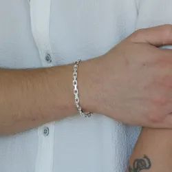 Bnh anker facet armbånd i sølv 21 cm x 4,5 mm