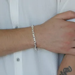 BNH Anker facet armbånd i sølv 18,5 cm x 5,6 mm