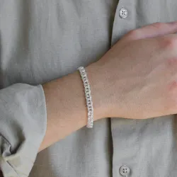 BNH Bismark armbånd i sølv 18,5 cm x 6,5 mm