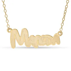 Navnehalskjede med anheng i 9 karat gull - My Letter