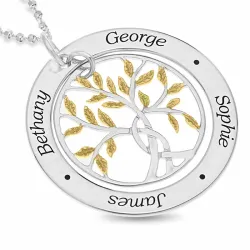 Navnehalskjede med anheng i sølv og forgylt sølv - My Letter