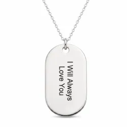 dogtag Navnehalskjede med anheng i sølv - My Letter