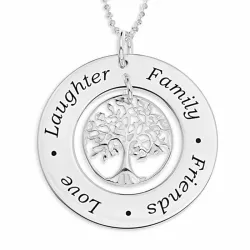 runde Navnehalskjede med anheng i sølv - My Letter