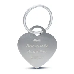 30 mm hjerte nøkkelring i stål - My Letter