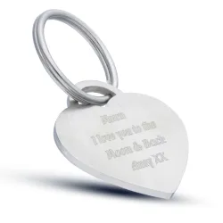 30 mm hjerte nøkkelring i stål - My Letter