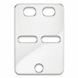firkantet ID-plate i sølv
