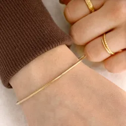 massiv BNH armring i 14 karat gull