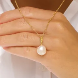 perle anheng i forgylt sølv