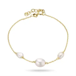 perle armbånd i forgylt sølv  x 8-9 mm 