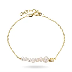 perle armbånd i forgylt sølv 16 plus 2 cm x 5-5,5 mm