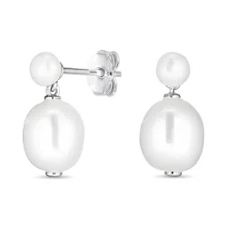 8 - 9 mm perle øredobber i sølv