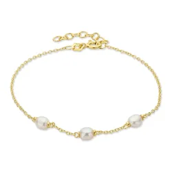 perle armbånd i forgylt sølv