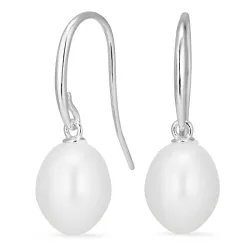 perle øredobber i sølv