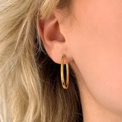 28 mm BNH ovale creol i forgylt sølv