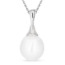 perle anheng med halskjede i sølv