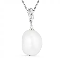 perle anheng med halskjede i sølv