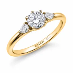 lab grown diamant ring i 9 karat gull 0,50 ct 0,20 ct