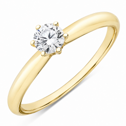 0,30 ct lab grown diamant solitairering i 9 karat gull 0,30 ct