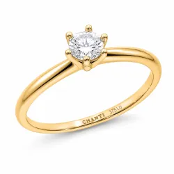 0,50 ct lab grown diamant solitairering i 9 karat gull 0,50 ct