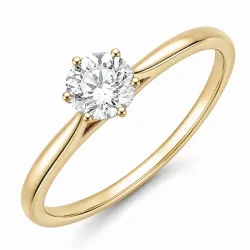 0,50 ct lab grown diamant solitairering i 9 karat gull 0,50 ct