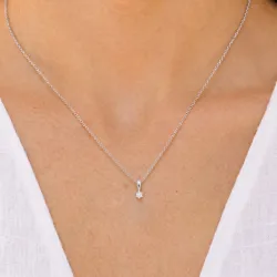 0,10 ct lab grown diamant solitaireanheng i sølv