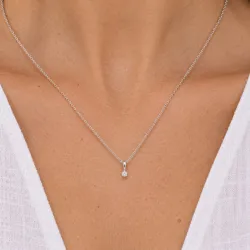 0,05 ct lab grown diamant solitaireanheng i sølv