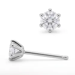 2 x 0,10 ct solitaireørepynt i sølv med lab grown diamant (HPHT) 