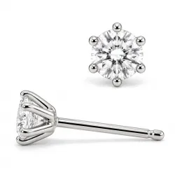 2 x 0,10 ct solitaireørepynt i sølv med lab grown diamant (HPHT) 