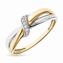 diamant ring i 14 karat gull og hvitt gull 0,03 ct