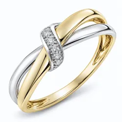 lab grown diamant ring i 9 karat gull og hvitt gull 0,03 ct