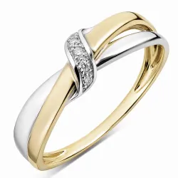 lab grown diamant ring i 9 karat gull og hvitt gull 0,03 ct