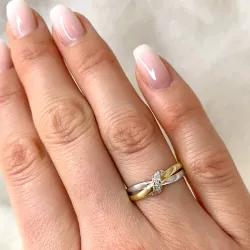 lab grown diamant ring i 9 karat gull og hvitt gull 0,03 ct