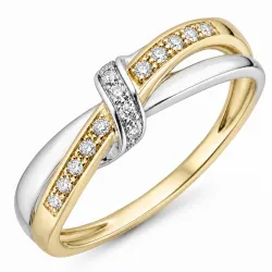 lab grown diamant ring i 9 karat gull og hvitt gull 0,10 ct