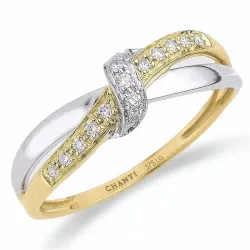 lab grown diamant ring i 9 karat gull og hvitt gull 0,10 ct
