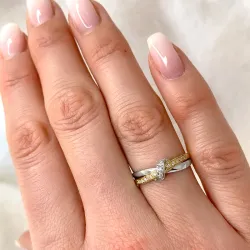 lab grown diamant ring i 9 karat gull og hvitt gull 0,10 ct