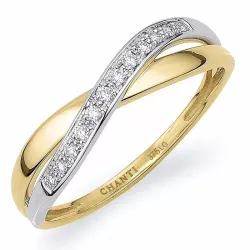 lab grown diamant ring i 9 karat gull og hvitt gull 0,08 ct